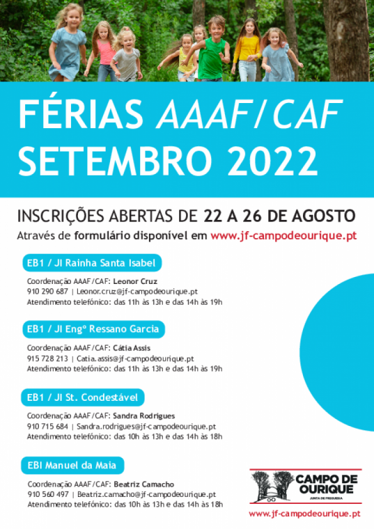 Férias AAAF/CAF Setembro